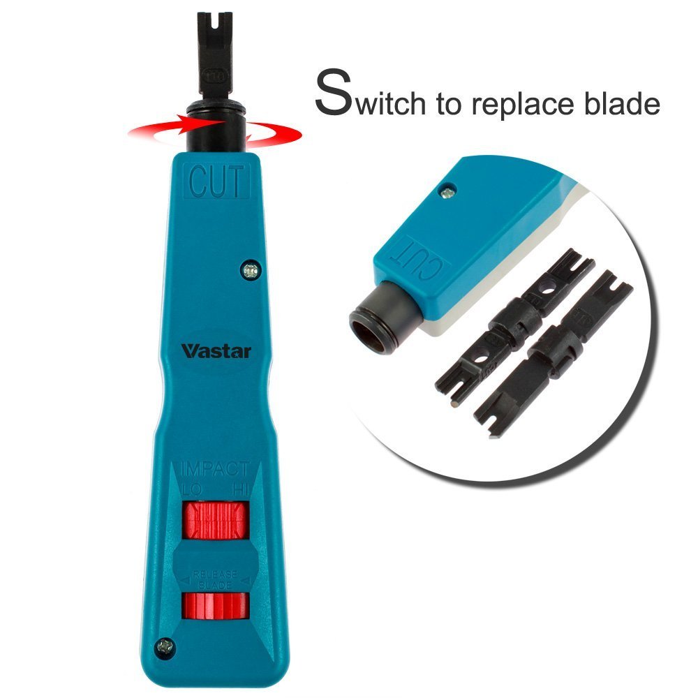 Vastar Network Wire Punch Down Impact Tool with Two Blades - 110 and ...