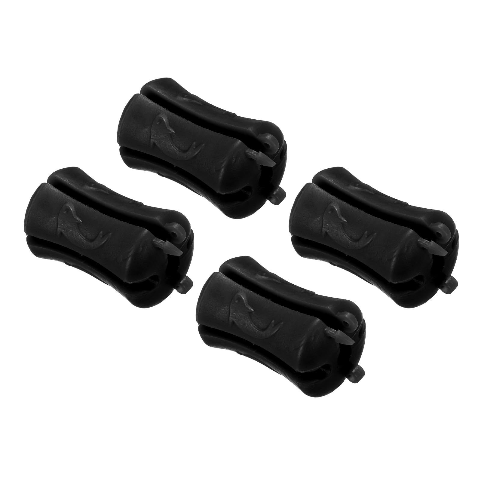 PATIKIL Fishing Rod Holder Straps, 4 Pcs 8mm High Elastic Rubber Fishing Rod Fixed Ball Fishing Pole Clips Fly Fishing Accessories, Black