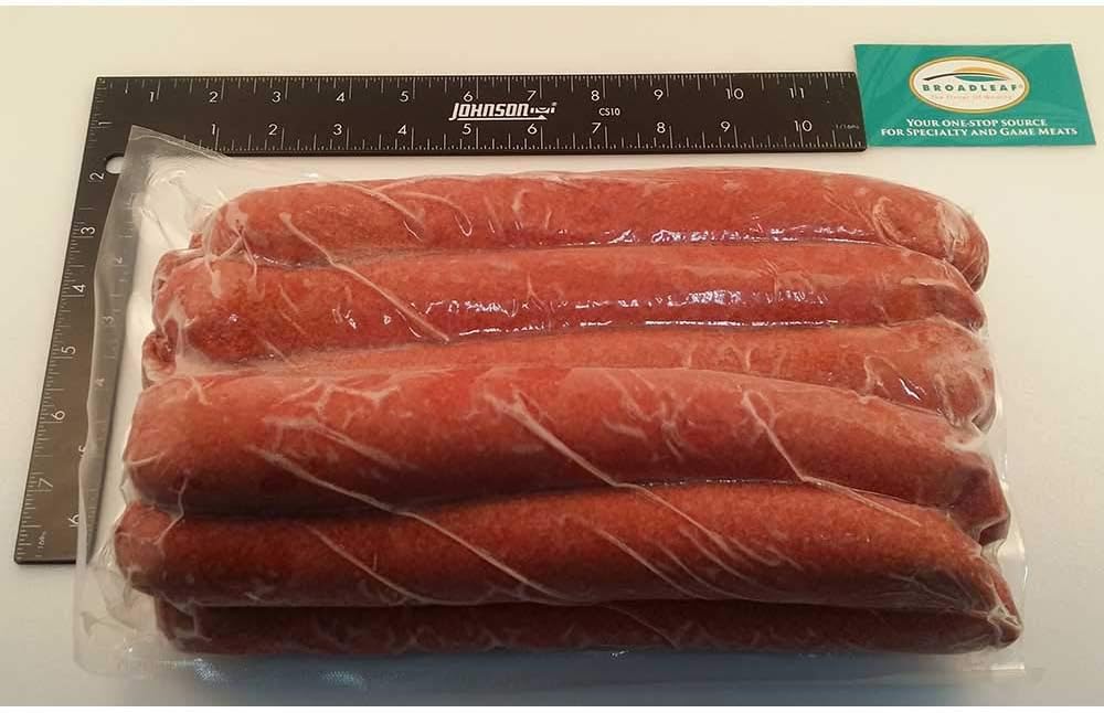 Broadleaf 2 to 1 Pound Wagyu Beef Hot Dog, 5 Pound -- 2 per case.