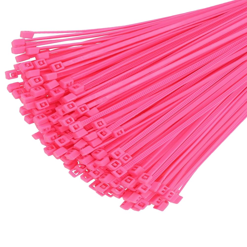 KafTon Fluorescent Pink Cable Ties Pack of 100 (300mm x 4.8mm)