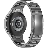 synsing Titanium Bands Compatible with Galaxy Watch 7/6/5/4/FE 44mm 40mm Band, 20mm No Gap Metal Strap for Galaxy Watch 6 Classic Band 47mm 43mm/5 Pro 45mm/4 Classic for Women Men