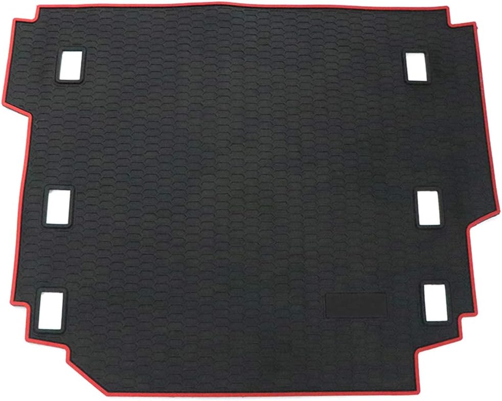 cartaoo Carpet Rubber Leather Rear Floor Cargo Trunk Liner Tray Mat Pad for 2018-2019 Jeep Wrangler JL Sahara 4-Door Without Subwoofer (Red Side)