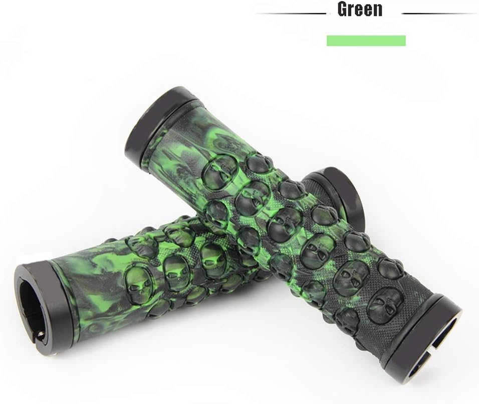 OULATUWB Non Slip Skull Silica Gel Bike Grips Lock on Locking Bicycle Handlebar Grips Mountain Bike BMX