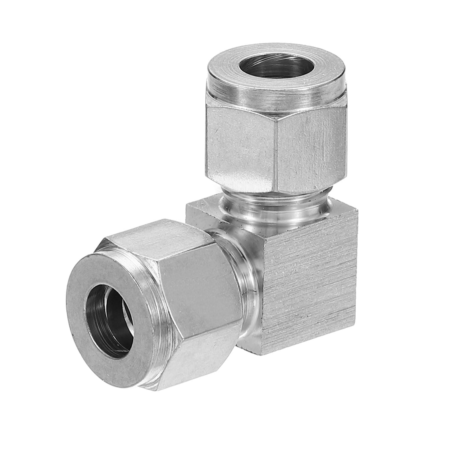 PATIKIL 304 Stainless Steel 90 Degree Street Elbow 3/8" ID X13/16 OD, Compression Tube Fitting Pipe Adapter for Water Garden Irrigation System, Silver