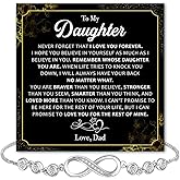 TESIEMAIKA To My Daughter Forever Connected Bracelet From Dad, Cubic Zirconia Infinity Bracelet You Are Always In Mine From Dad, Gifts For Daughter On Christmas, Birthday, Wedding