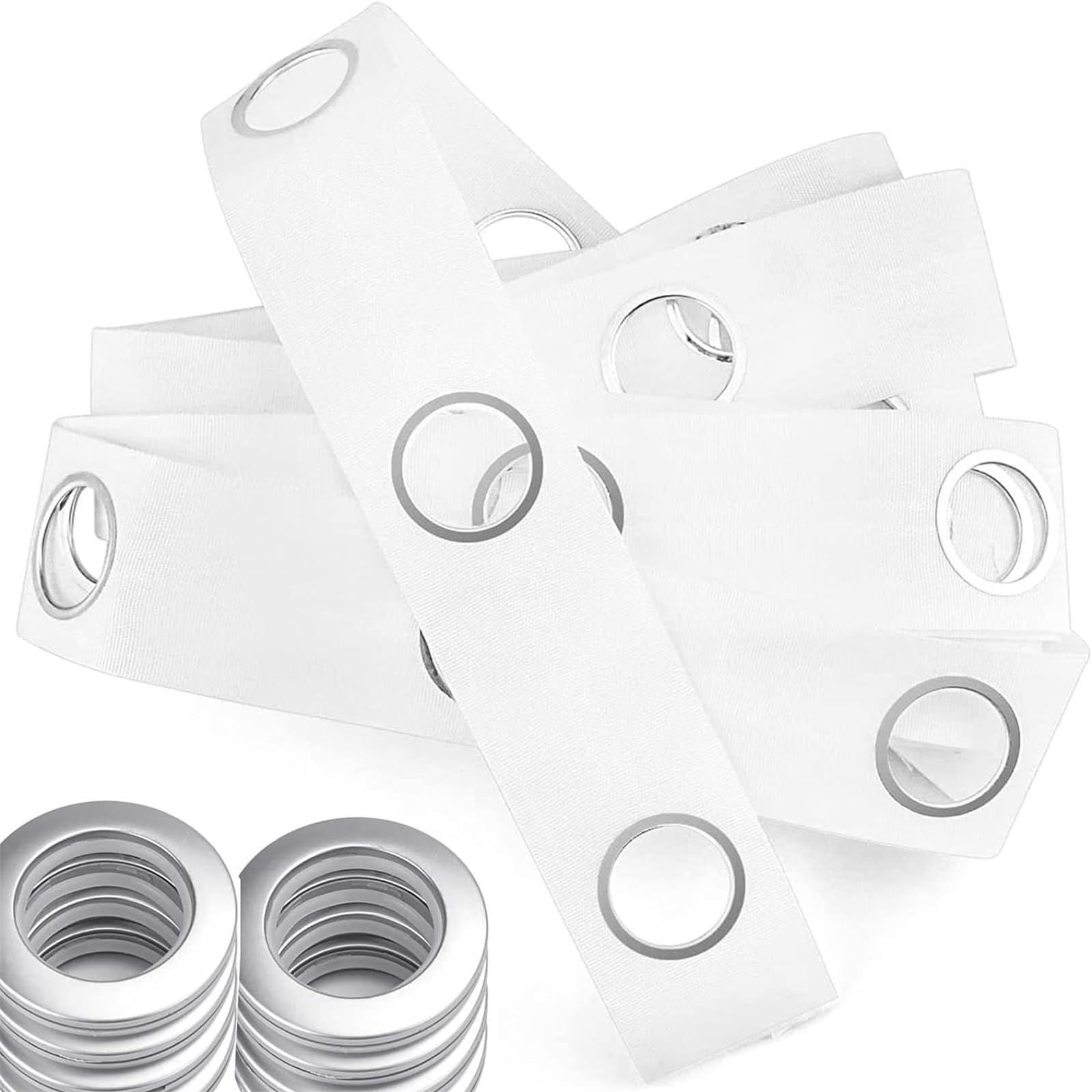 10M(10.9Yards) Eyelet Curtain Tape,80 Rings Accessories Sewing Silver Curtains Blinds,Drapery Curtain Heading Grommet Tape for Home Perforated Curtains Header DIY Decoration