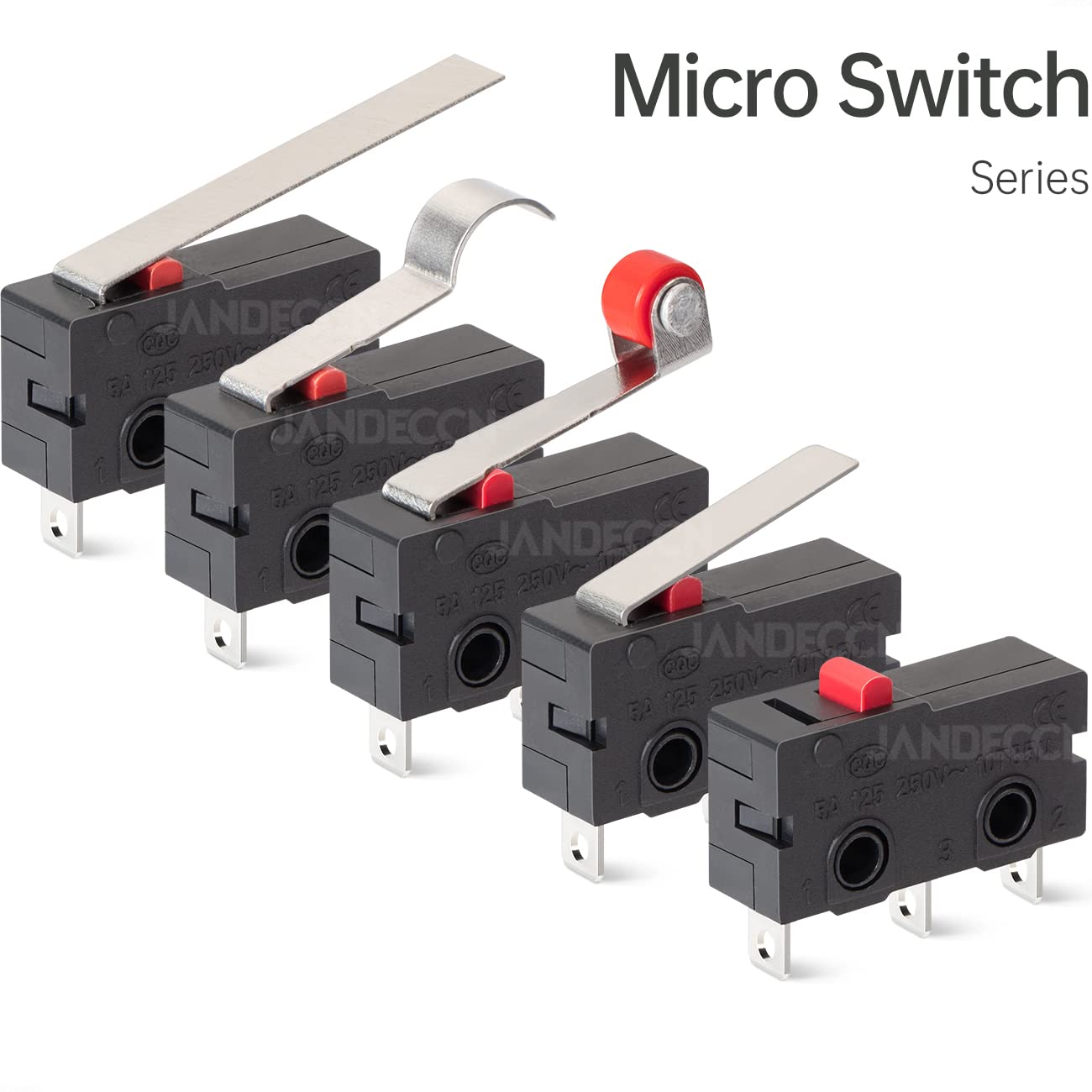 Youmile 20Stk Mikroschalter KW12-3 - 3Pin 5A 250V Mit Rollenhebel | SPDT Momentary Schalter Für Elektronik