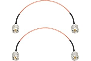 MOOKEERF RG316 CB Coax Cable 1ft,2 Pack UHF PL259 Male to Male CB Antenna Cable 50 Ohm for HAM Radio,Antenna Analyzer,Dummy Load,SWR Meter
