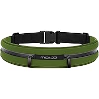 MoKo Sports Running Belt, Outdoor Dual Pouch Sweatproof Reflective Slim Waist Pack, Fitness Workout Belt Fanny Pack…