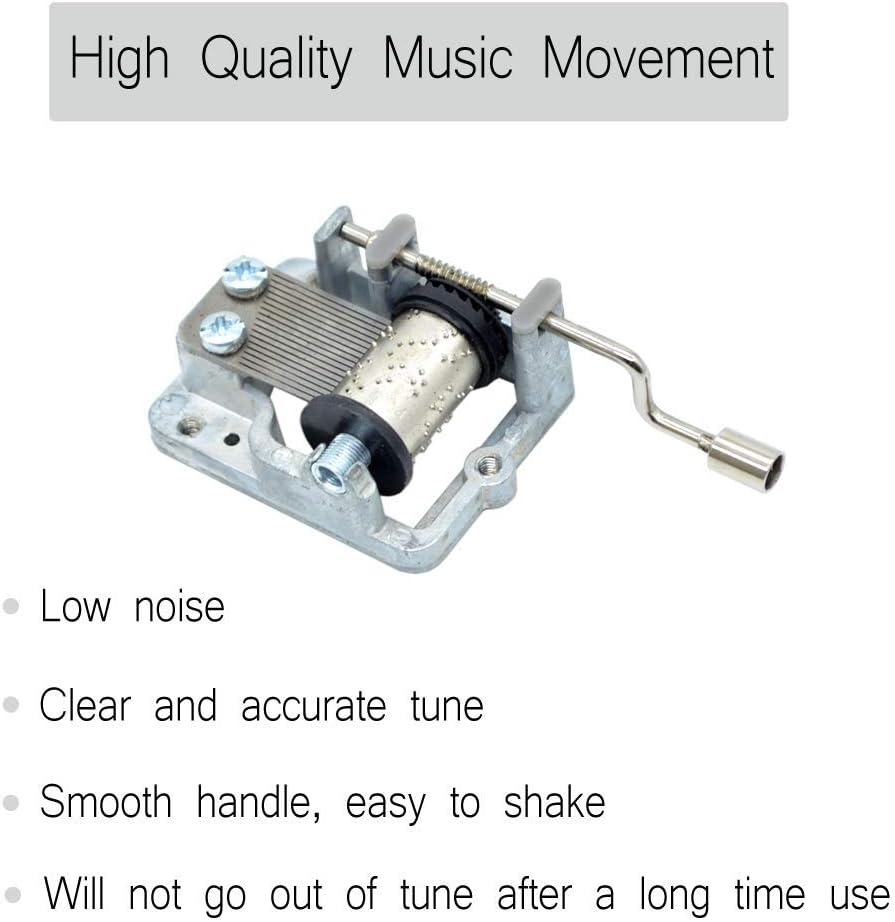Micteney You Are My Sunshine Daughter Music Box,Mum to Daughter Music Box Mechanism Antique Carved You are My Sunshine Hand Crank Music Box for Mom to Daughter's gift - Image 5