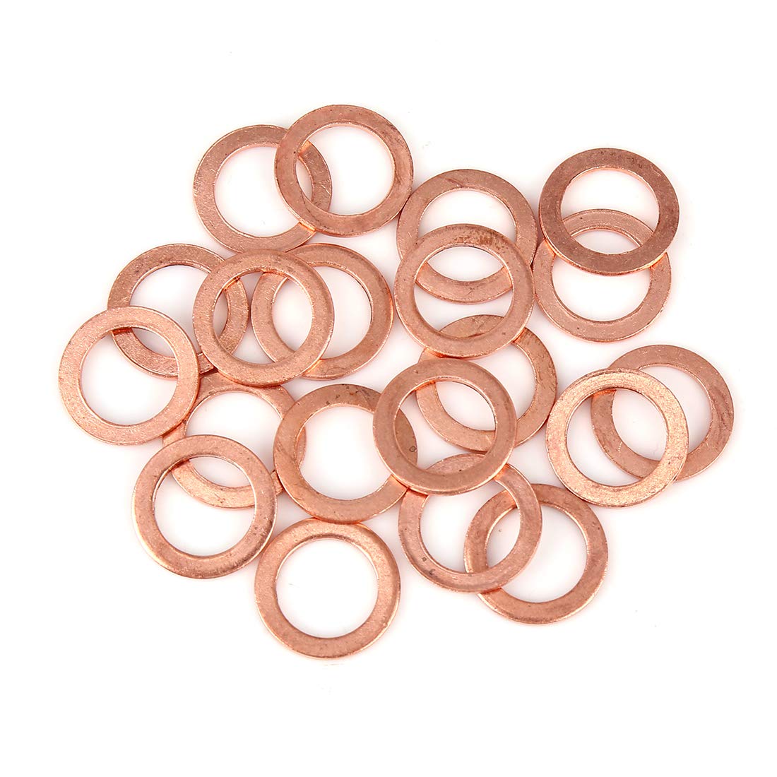 X AUTOHAUX 20pcs Copper Washer Flat Sealing Gasket Ring for Car 14 x 20 x 1.5mm