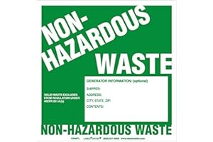 Labelmaster GWMTL Non-Hazardous Waste Label with Generator Info, Thermal PVCF (Pack of 100)