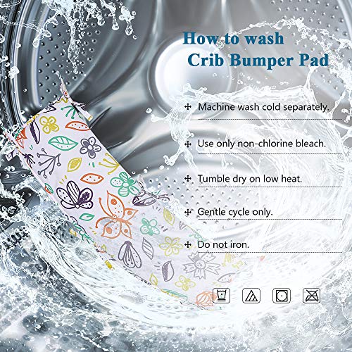 Sunstyle Home Baby Crib Bumper Pad/4 Pieces, Soft Breathable Microfiber