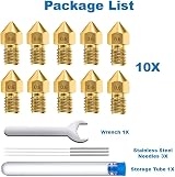 MMOBIEL 10x 0.6mm Brass MK8 3D Printer Nozzles Extruder Creality Ender CR-10 view 3