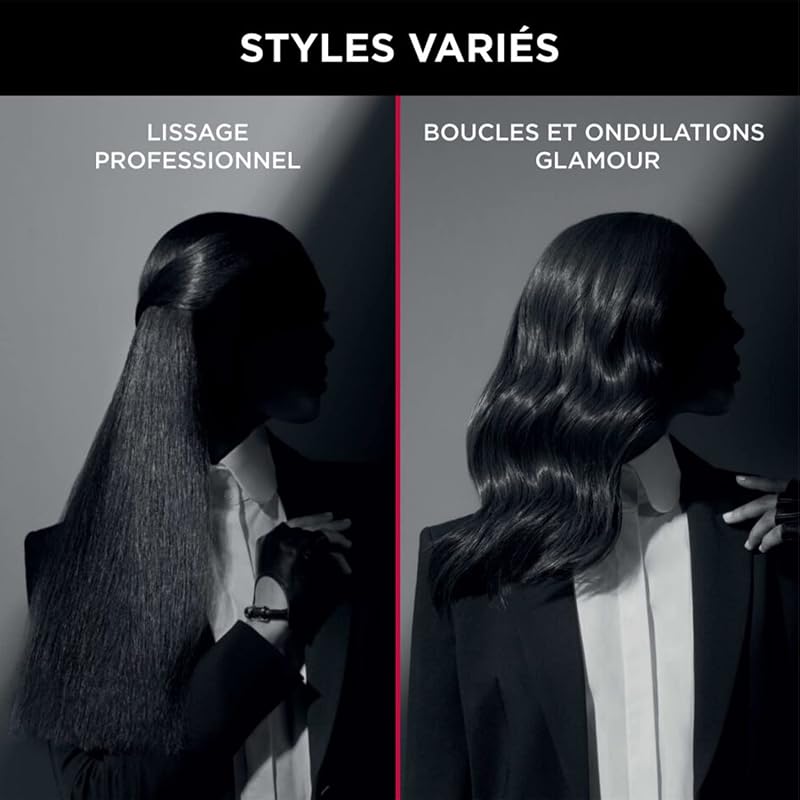 x KARL LAGERFELD K/Pro Stylist Lisseur, Peigne professionnel intégré, Fonction ionique pour des cheveux doux et brillants, Tous types de cheveux, 8 réglages de température, Écran LCD SF467LF0