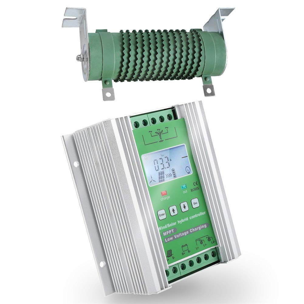 SolaMr 1000W MPPT Wind Solar Hybrid Charge Controller 400W Solar and 600W Wind Hybrid Charge Regulator 12V/24V Auto Identification System Voltage