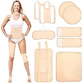 Castor Oil Pack Wrap, 9 Pcs Reusable Organic Castor Oil Pack Kit for Neck Chest Waist Back Knee and Feet, Adjustable Elastic 