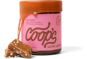 Coop's Salted Caramel Sauce: Rich and Buttery, Gourmet, All Natural, Handcrafted, Gluten Free, Non-GMO, Award Winning, Ice Cream Toppings, Desserts, 10 Ounce