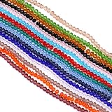YUANZHIRUN Wholesale Facetd Glass Crystal Beads Strand 15 Colors 2100pcs 4MM Briolette Rondelle Crystal Beads Spacer for Jewelry Making