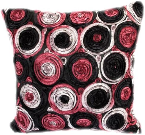 Single: Two Tone 3d Bouquet of Roses Throw Cushion Cover/pillow Sham Handmade By Satin and Thai Silk for Decorative Sofa, Car and Living Room 16"x 16"