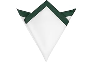 Elerevyo Men's Contrast Color Lightweight White Pocket Squares for Formal Wedding