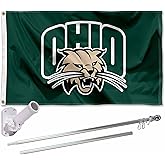Ohio Bobcats Flag with Pole and Bracket Complete Set