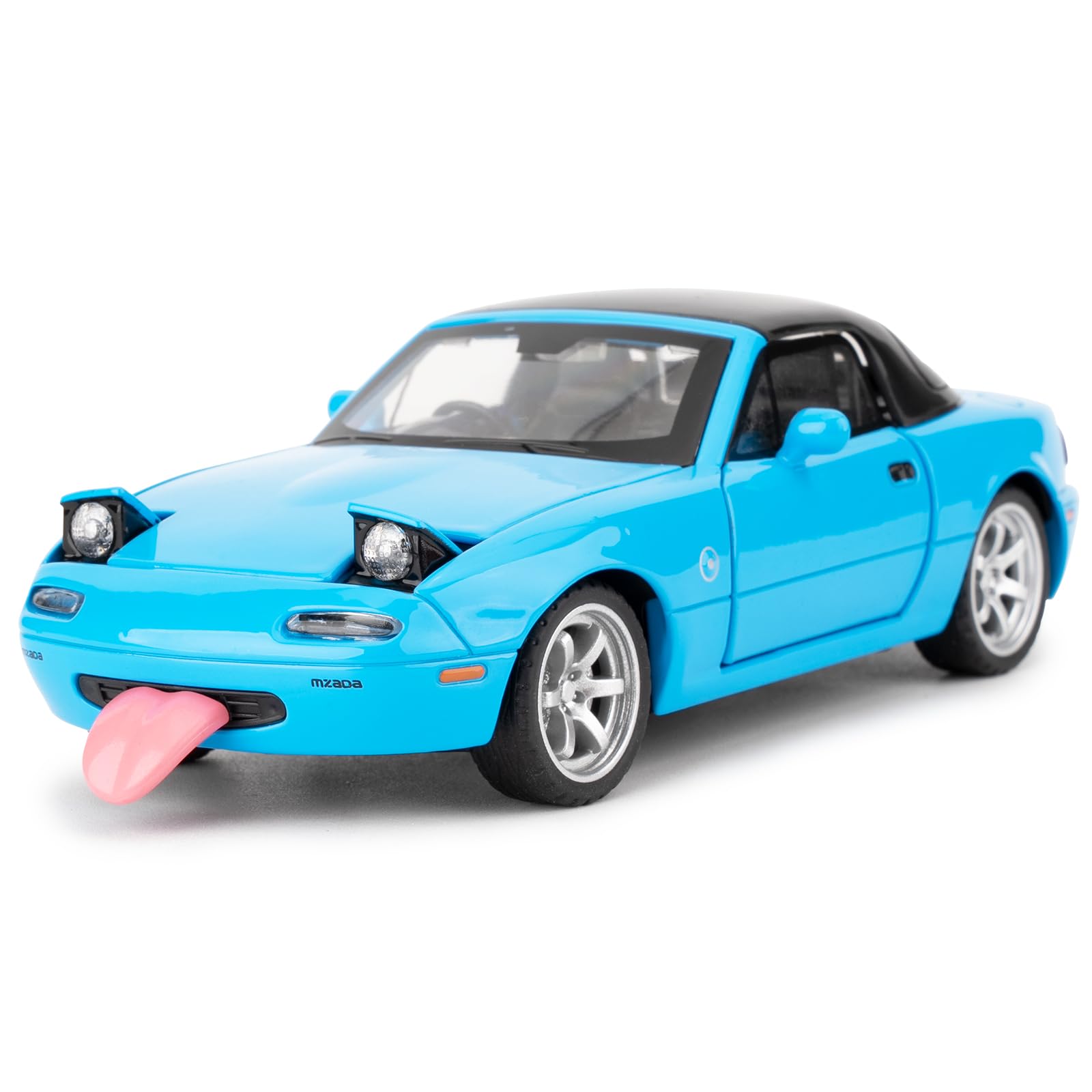 imtfzct 1/32 Mazda Miata MX-5 Alloy Model Car, Pullback Toy Car with Light and Sound, Removable Top, Collectible Model, Gifts for Children aged 4-7 (blue)