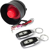 YOMTOVM 12V Car Alarm System, Car Security System Anti-Theft Horn Siren with 7-Levels Sensitivity Universal Protection Vehicle Alarm System with Sound