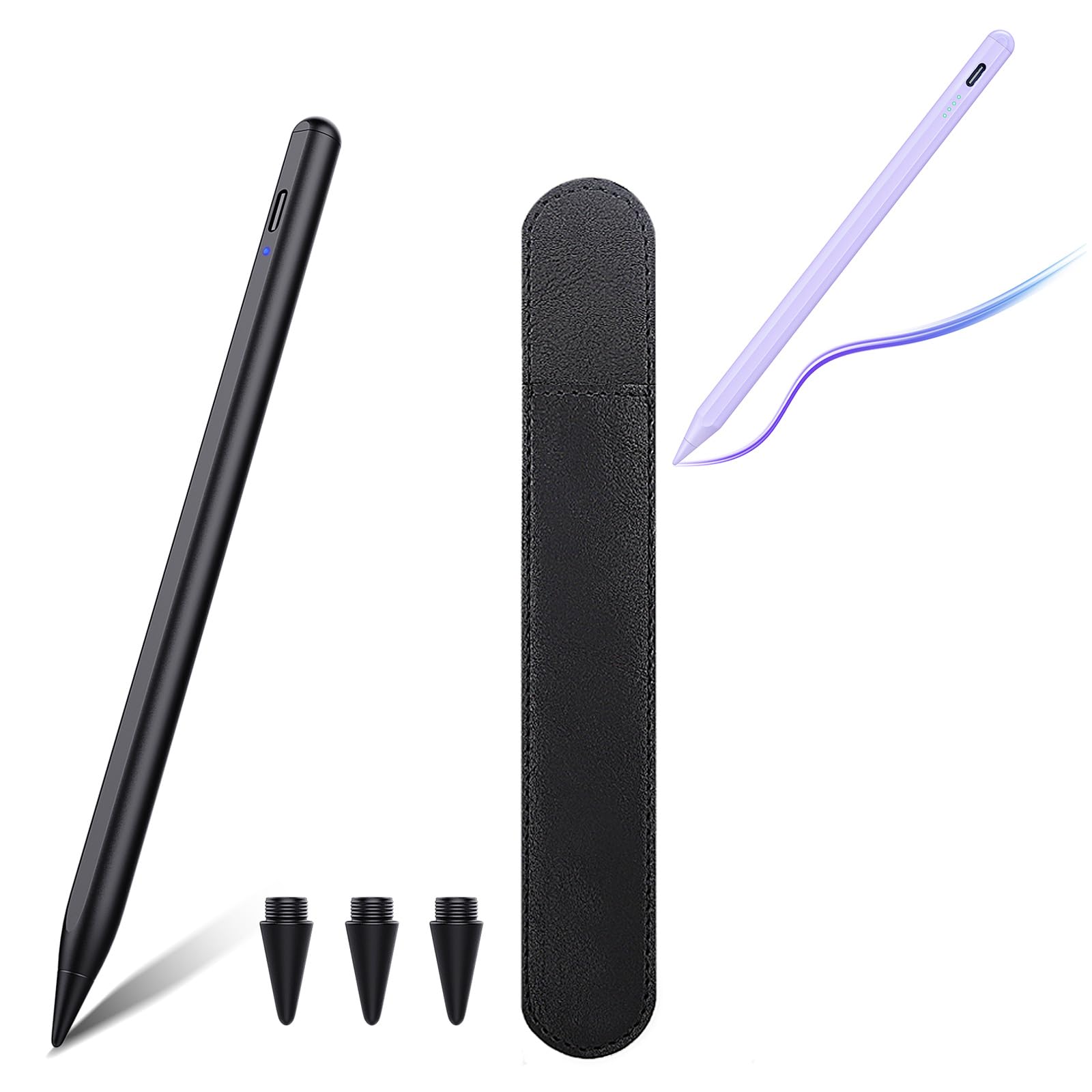 TiMOVO Stylus Pen for Touch Screens, Compatible with Apple iPad/Pro/Air/Mini/iPhone/Android Phones/Tablets, High Sensitivity & Fine Point Stylus Universal for iOS & Android Writing & Drawing, Purple