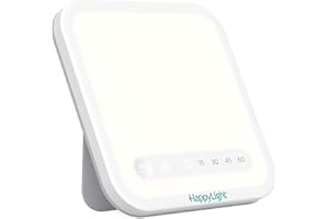 Verilux HappyLight Mini - Portable & Compact Light Therapy Lamp with 10,000 Lux, UV-Free, LED Light with Adjustable Brightness - Boost Mood, Enhance Sleep, & Focus - Small Sun Lamp for Winter Blues