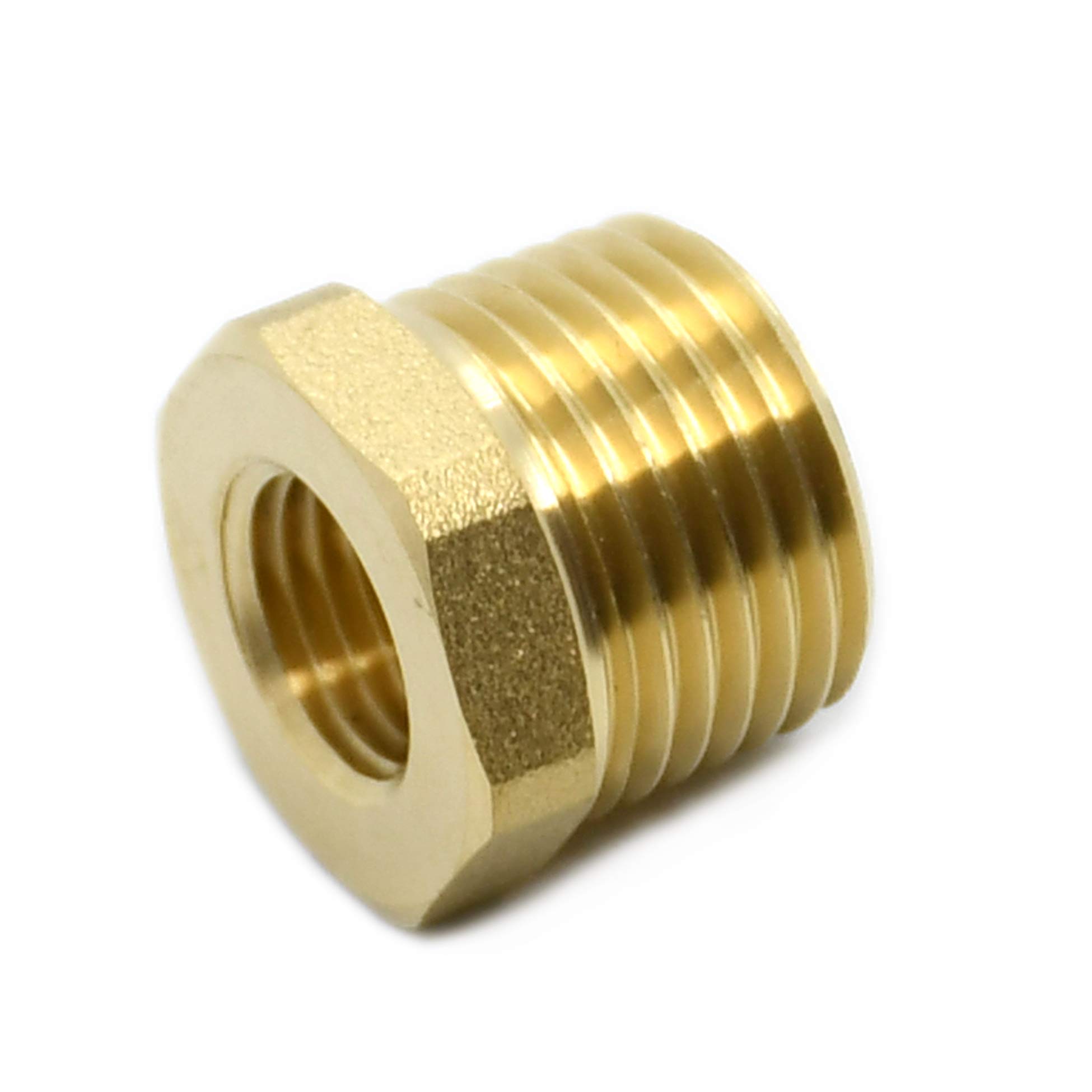 Photo 1 of 1/2" Male x Female 3/8" NPT Pipe Thread Hex Reducer Bushing Brass (5 Pcs)