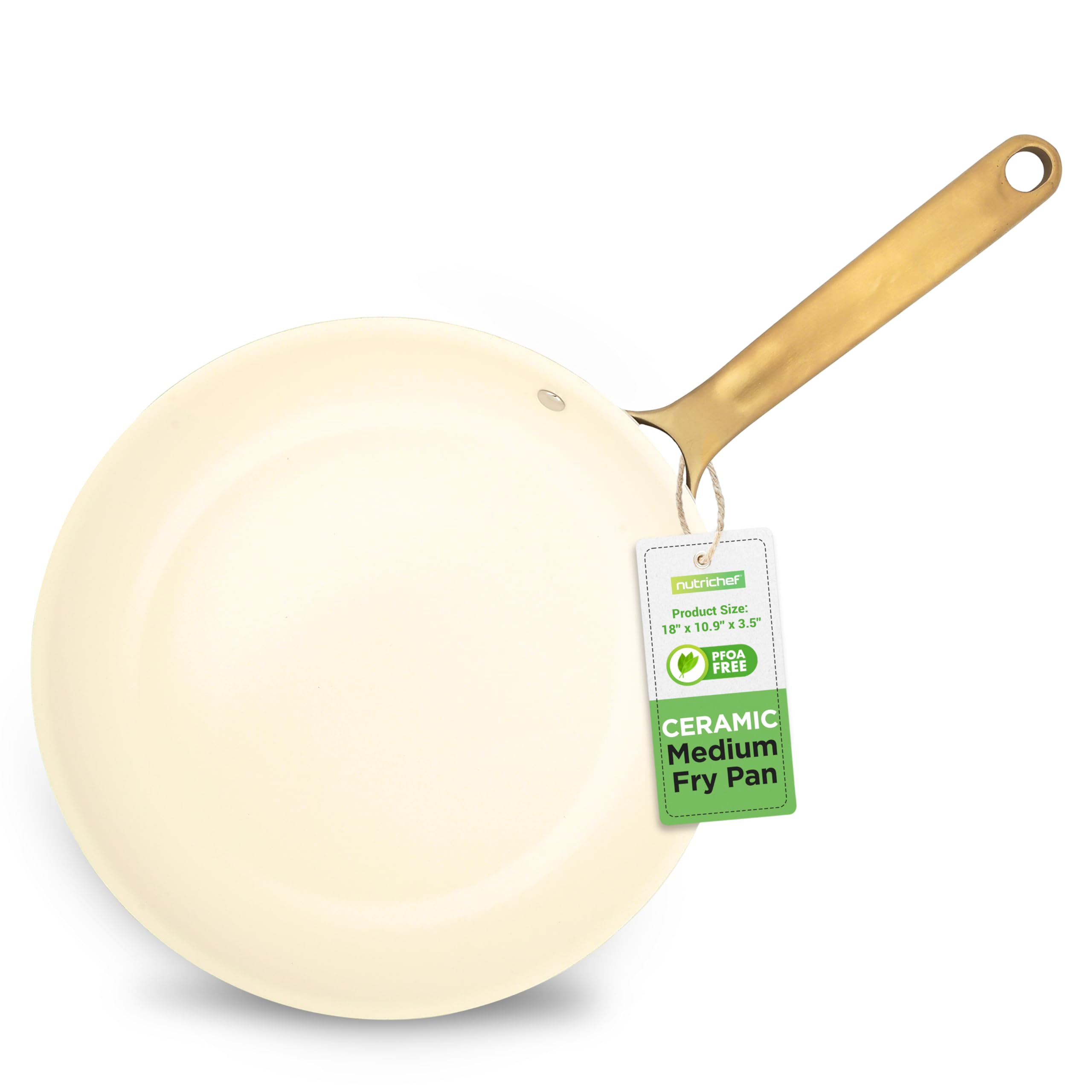 NutriChef 10" Medium Ceramic Fry Pan - Non-Stick