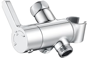 High Pressure All Metal 3 Way Shower Diverter Valve with Hand Shower Holder, G1/2 Shower Arm Diverter Valve for Shower Head, Bathroom Universal Shower System Replacement Part (Chrome) Uvish