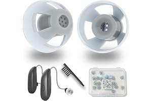 AUDISAISI 20pcs GN Resound Hearing aid Domes Open(M Size 8mm) Comfortable Silicone Design Noise Reduction Enhanced Acoustics Breathable and Easy to Clean Resound Hearing Aid Accessories Jabra Hearing Aid Domes