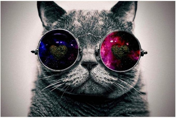 Cqzk Arte Pop Animales creativos Lienzo Pinturas al óleo Gafas de