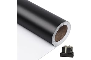 NESCCI Matte Metal Black Wrapping Paper, Solid Color Paper,Gift Wrapping Paper,Perfect for Wedding,Valentine's Day,Birthday, Christmas,Baby Shower,DIY Bouquet (17.5 Inches X 32.8 Feet)