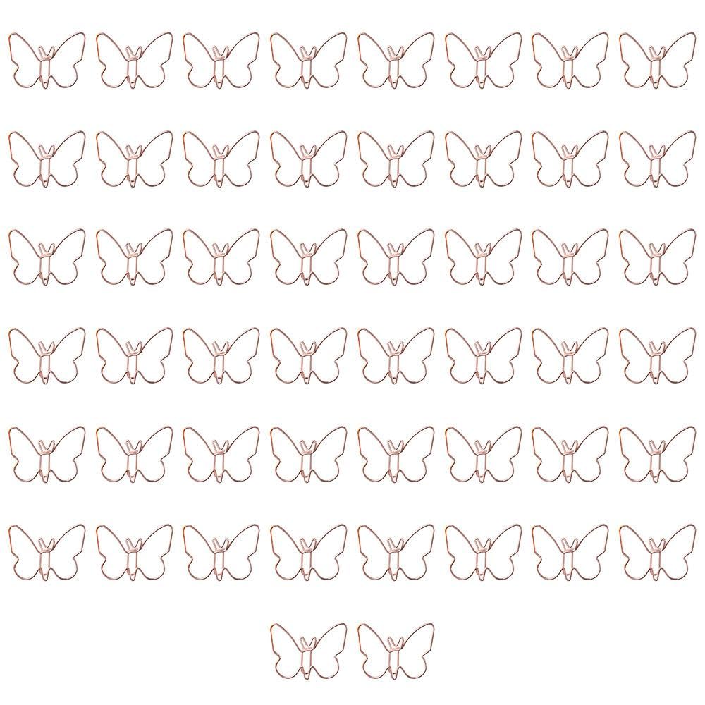 Risedot 50pcs Cute Paper Clips, Butterfly in Shape, Various Cute Bookmark Clips