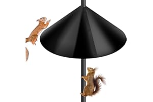 LEZCUFER PP Squirrel Proof Baffle, Pole Mount Squirrel Guard Stopper for Outdoors Bird Feeder Pole - (Black, 16inch,1 Pack)