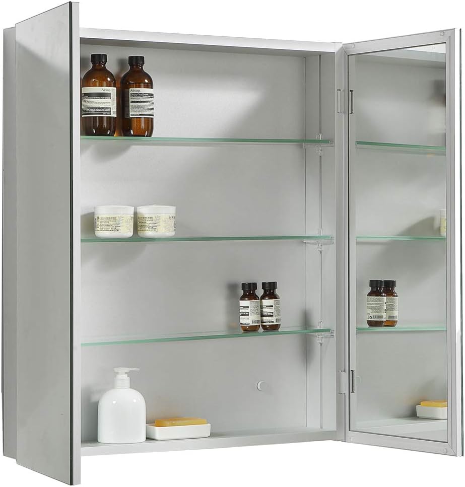 Bernstein Badshop G600 Aluminium Mirror Cabinet With 2 Doors Interior And Exterior Mirror 60 X 70 3 X 12 6 Cm Amazon Co Uk Kitchen Home