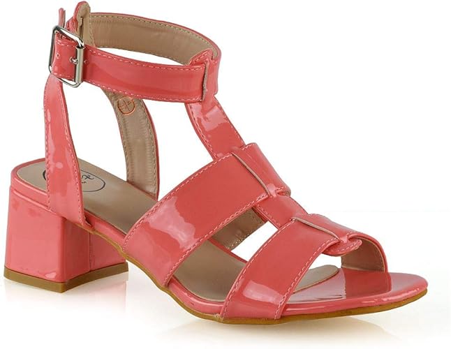 caged shoes mid heel