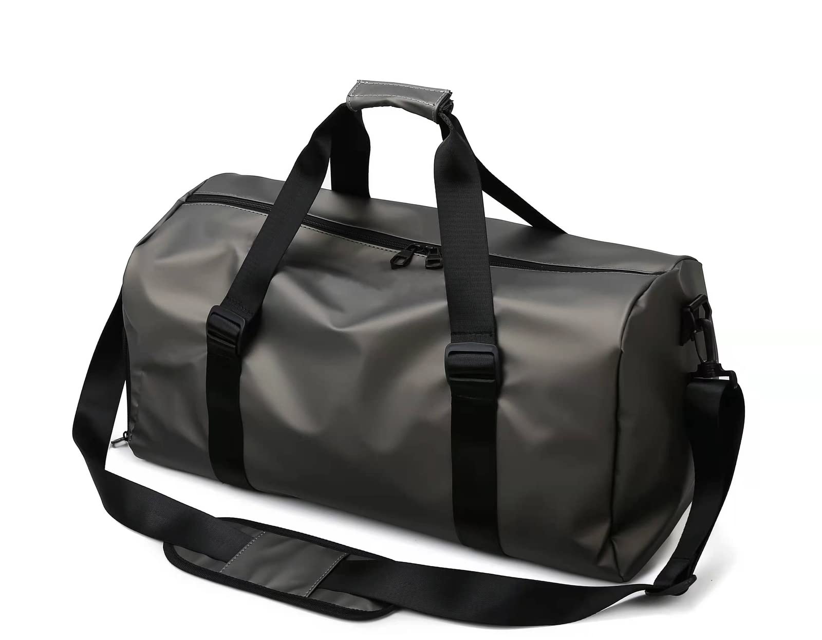 Gym Sport Bag Men Women, Travel Duffle Bag with Shoes Compartment and Wet Pocket, Big Capacity Weekend Overnight Bag with Shoulder Strap for Gym Sports Travel Swimming Camping (Champagne)