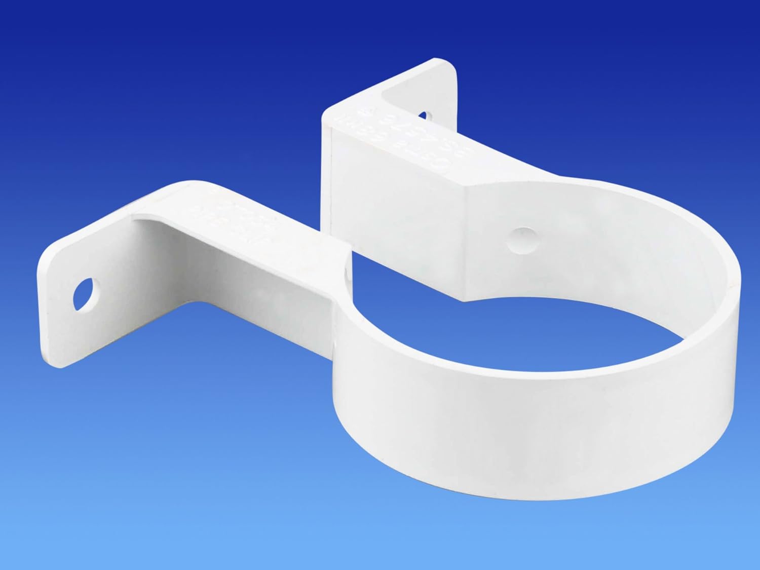 Pack of 2 x Osma 0T034W Round pipe clip / bracket 68mm (2.5" dia) White