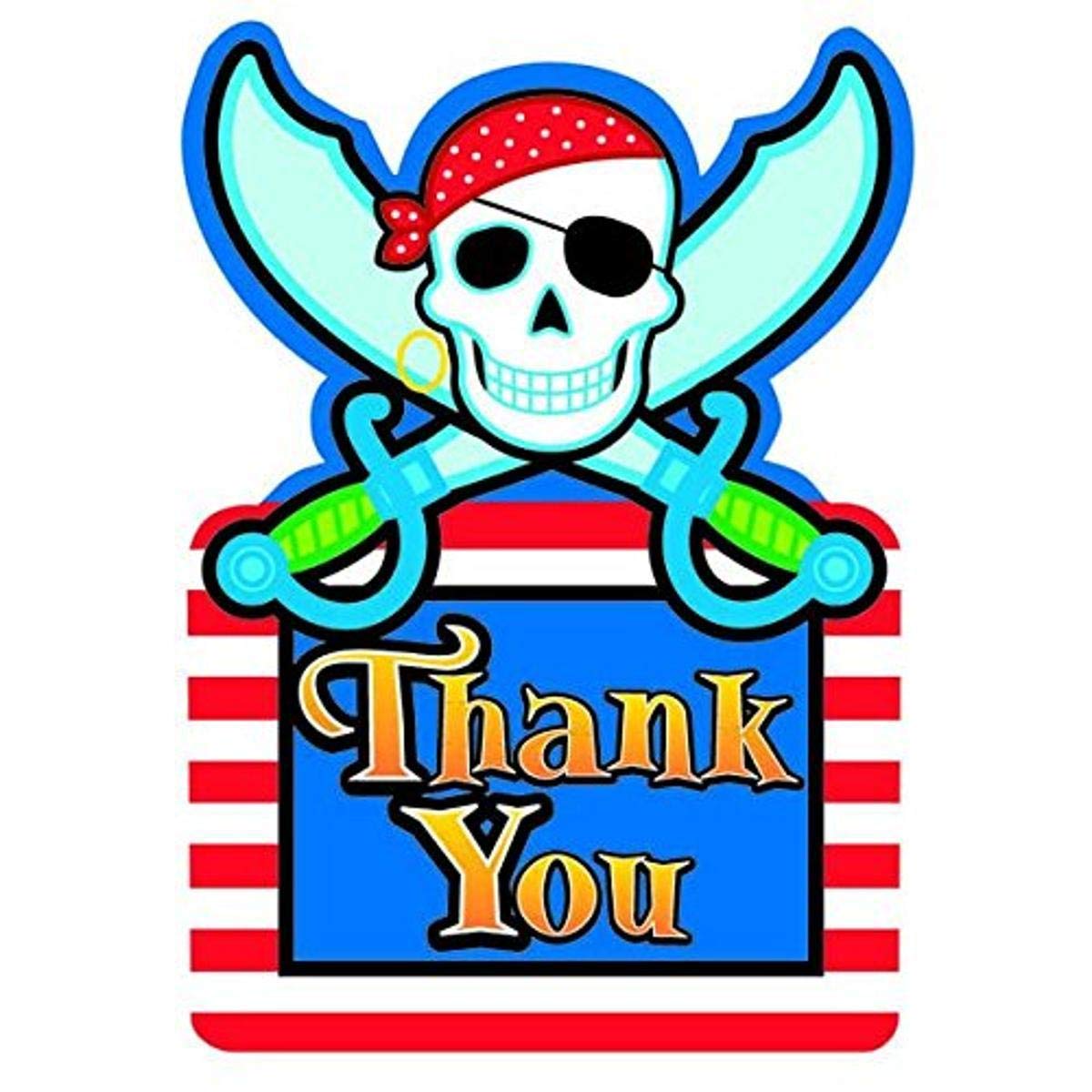 amscan International Thank You Pirate Party Card