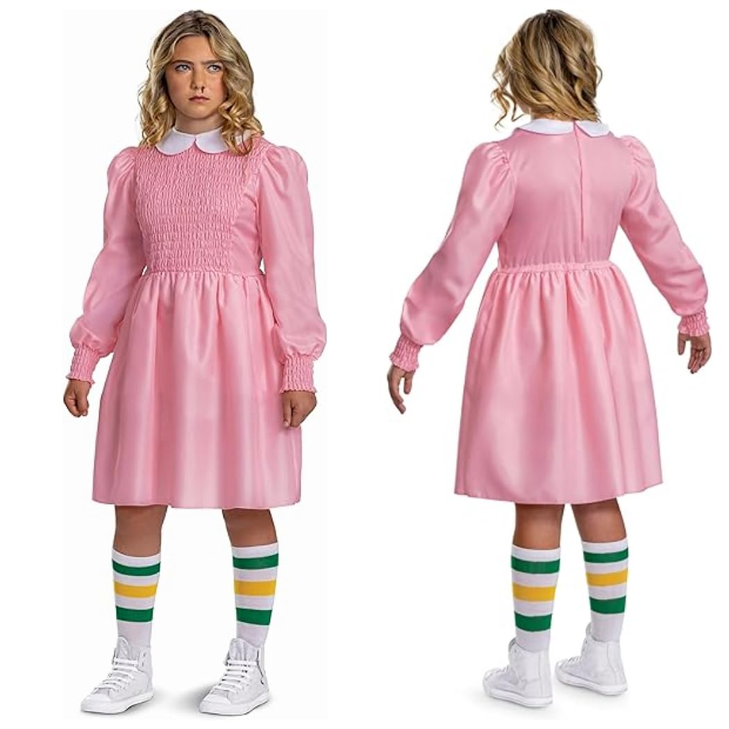 DISGUISE 123659K-EU-6 Eleven Pink Dress Tween Classic (Eu) Costume, M (7-8)
