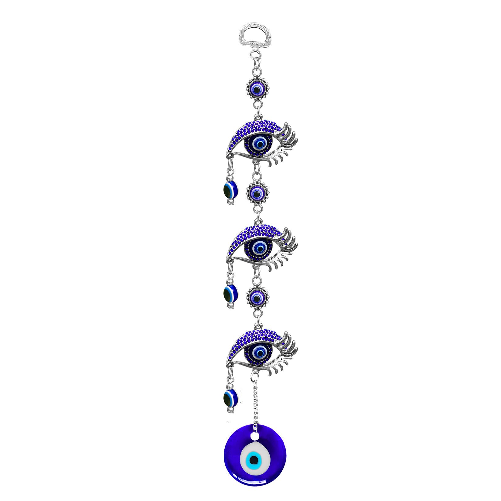 Turkish Blue Evil Eye Hamsa Hand Car Wall Hanging Decoration Ornament (eyes)