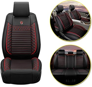 Amazon Com All Weather Custom Car Seat Covers For Honda Ridgeline 5 Seats Full Set Front Rear Car Seat Cushion Cover Protection Waterproof Black Red Automotive