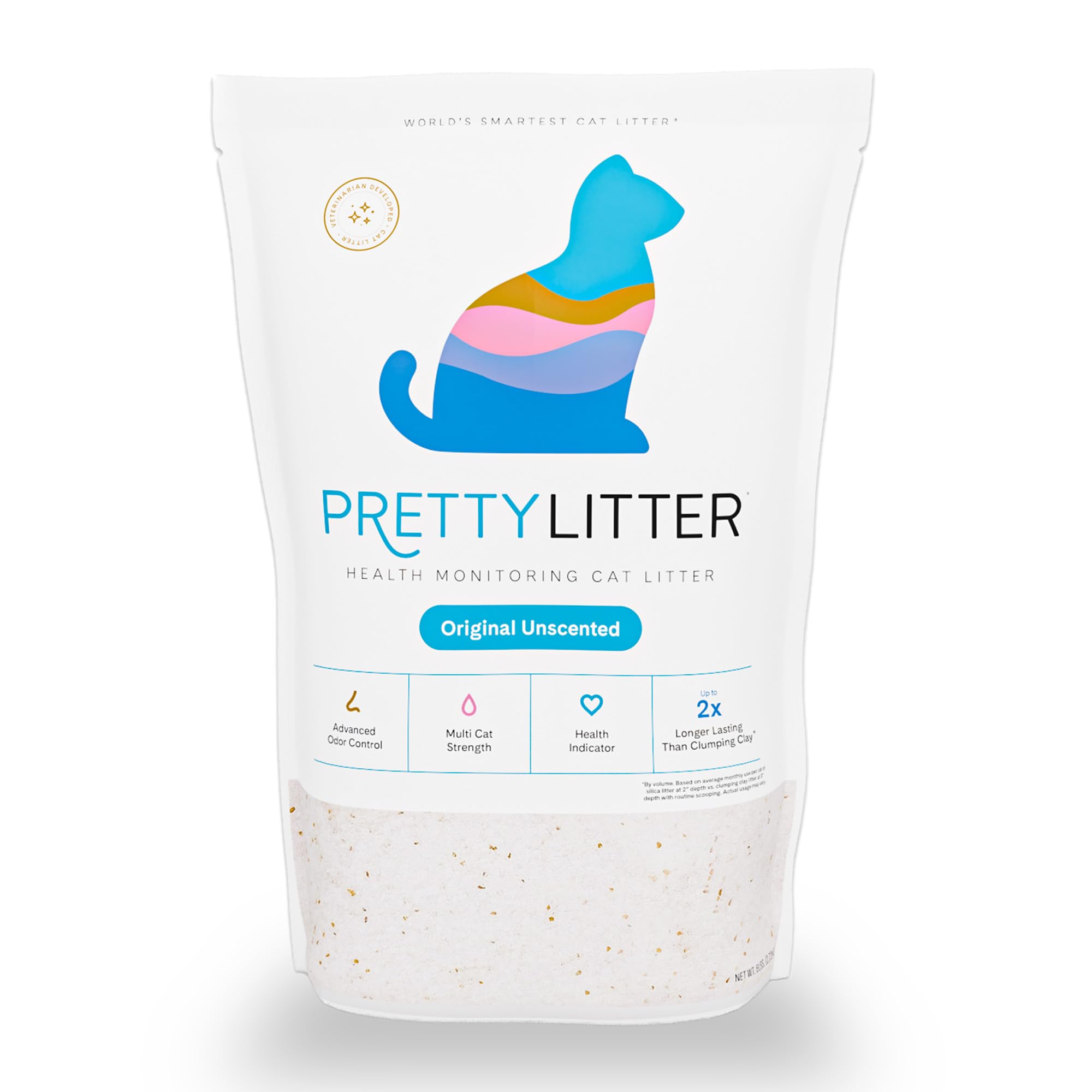 PrettyLitter Health Monitoring Cat Litter (Unscented, Non Clumping ...