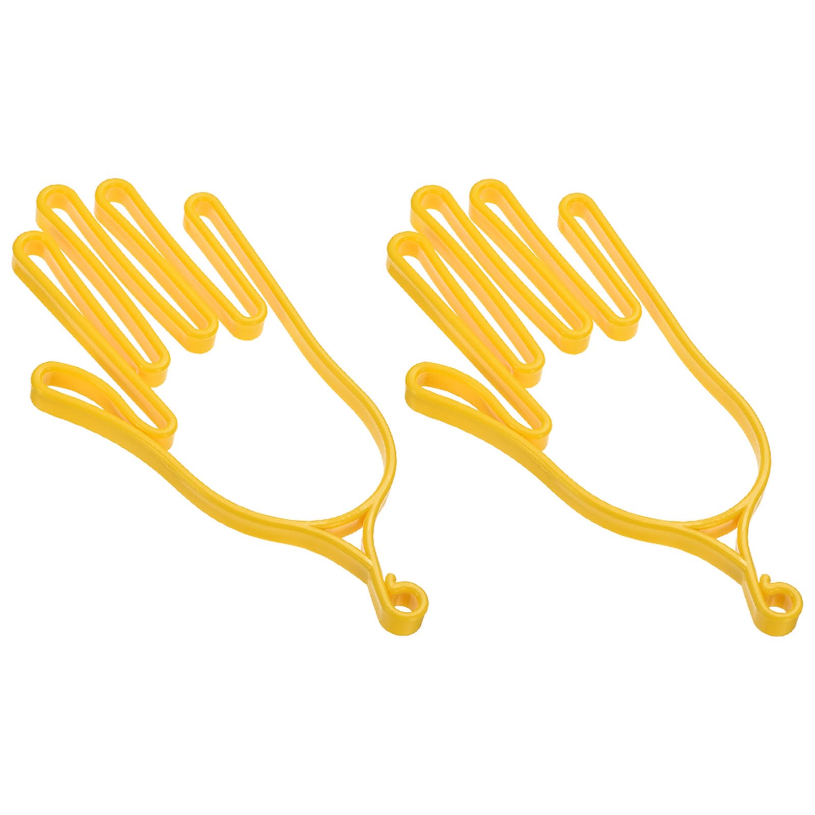M METERXITY 2 Pack Golf Gloves Stretcher - Plastic Golf Gloves Holder Right and Left Hand, Light & Durable, Apply to Sports Gloves Maintenance (Yellow)