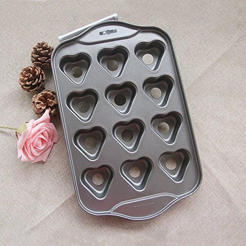 12 Mini Cheesecake Pan, Hineway 12 Cups Heart-shaped Muffin Cake Mold Baking Tools