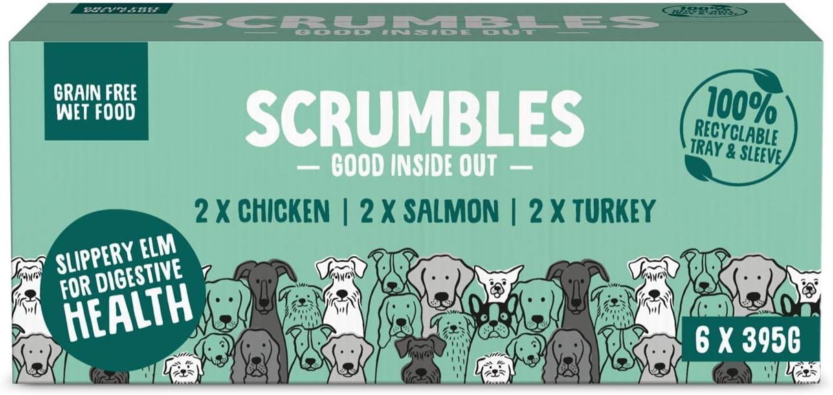 Scrumbles Natural Wet Dog Food Multipack, 6x 395g Variety Pack, 395 g (Pack of 6)